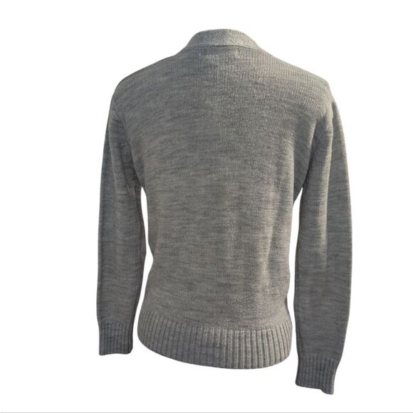 Vintage Women's Light Gray Embroidered Floral Knit Sweater‎ - Picture 8 of 10